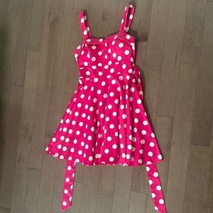 Lxia - Hot Pink Polka Dot A - line 50s dress